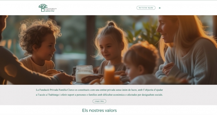 La pàgina web de la Fundació Privada Família Cierco.